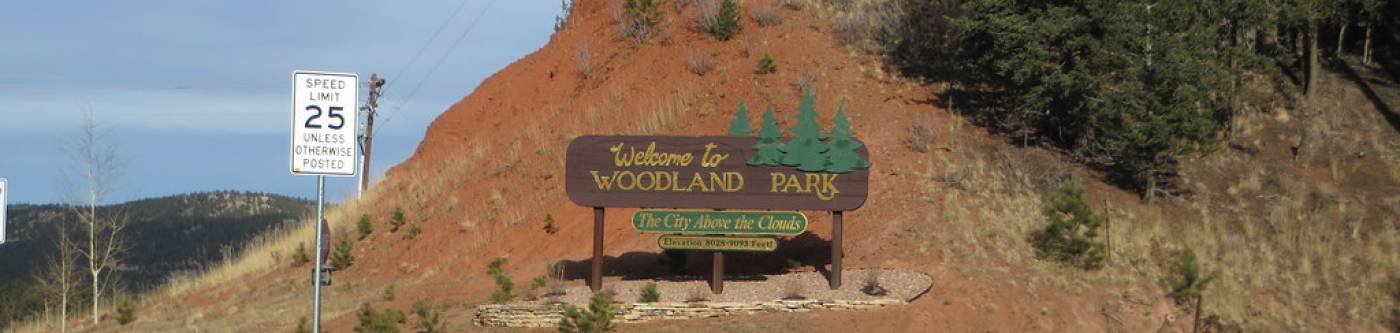 Entrance to Woodland Park, Colorado